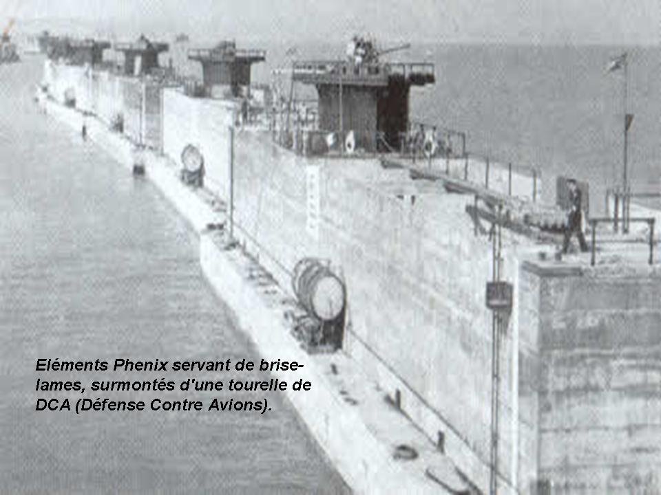 Eléments de caisson Phénix servant de brise-lames du port artificiel d'Arromanches